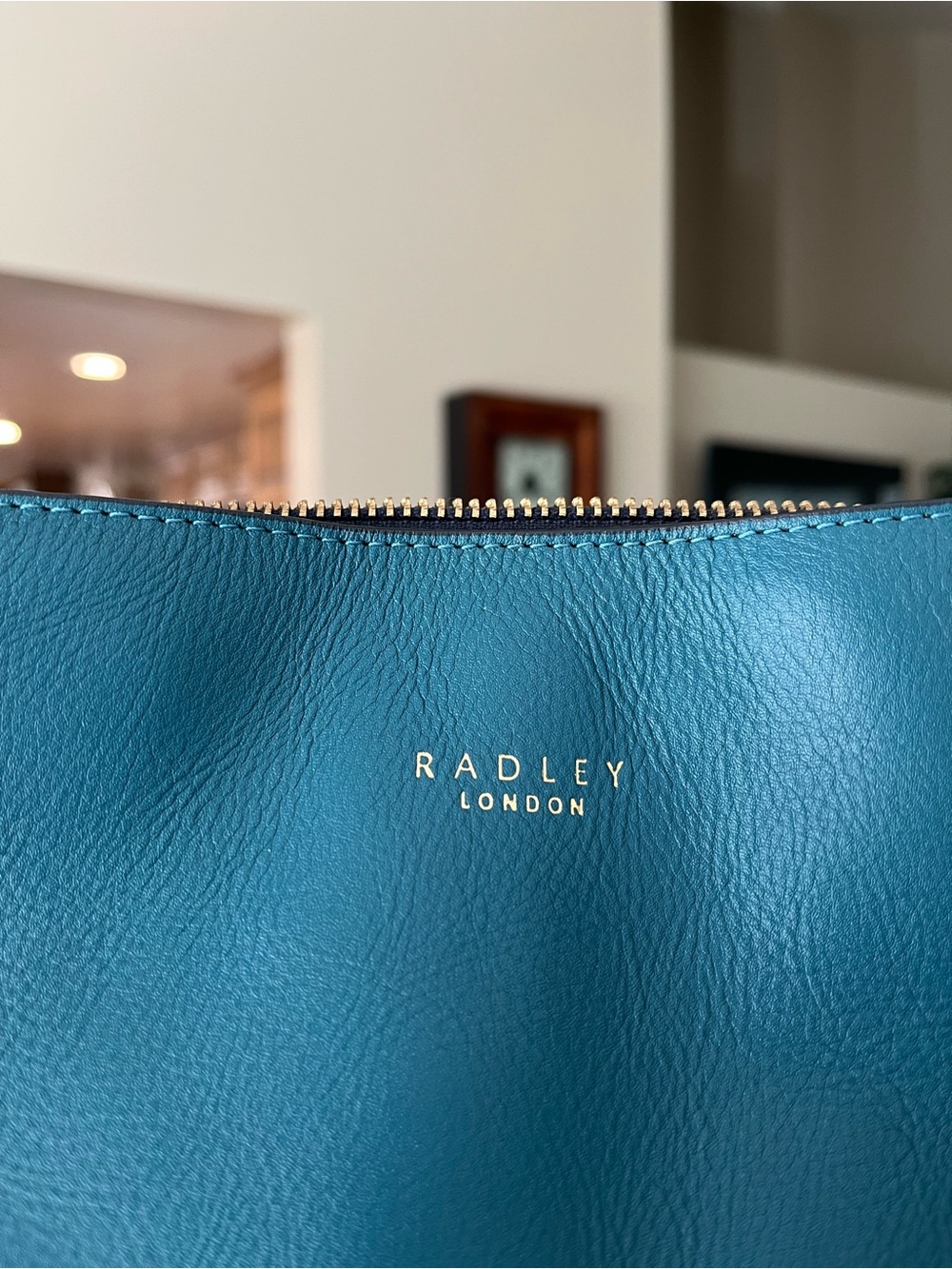 RADLEY / Teal (Blue-Green) Leather Shoulder Bag - Picture 2 of 7